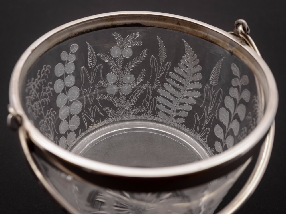 20th Century Glass and Silver Plated Ice Bucket, Circa 1920 View III