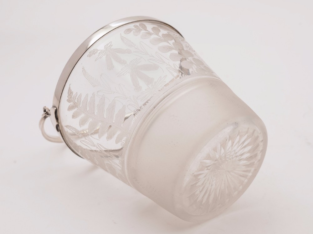 20th Century Glass and Silver Plated Ice Bucket, Circa 1920 View IV