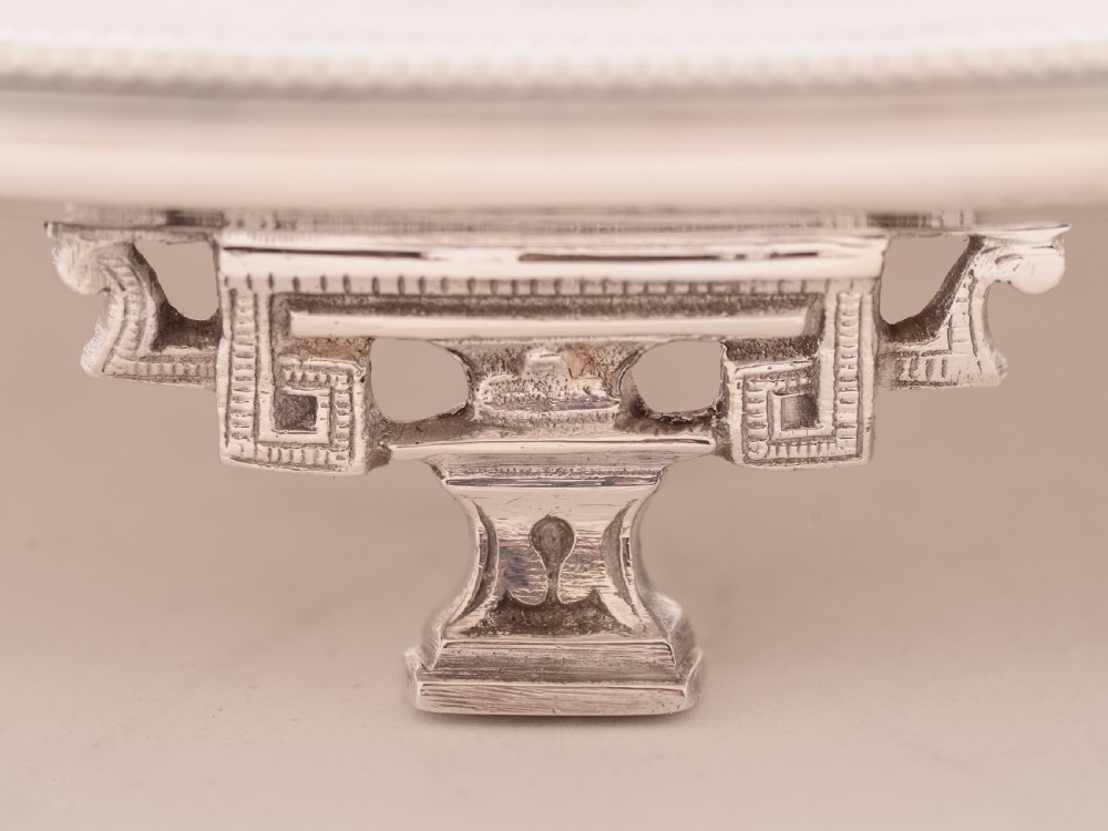 Victorian Silver Plated Salver in Chinoiserie Style, Circa 1890 View IV