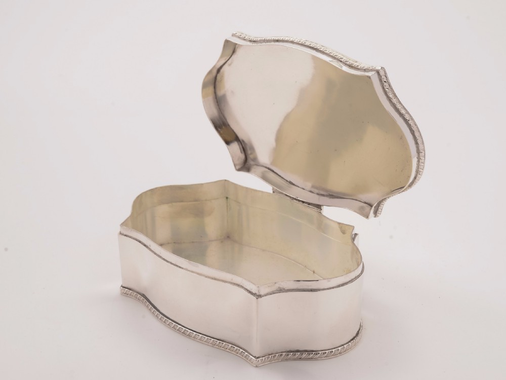 Silver Plated Serpentine Shaped Box, Circa 1920