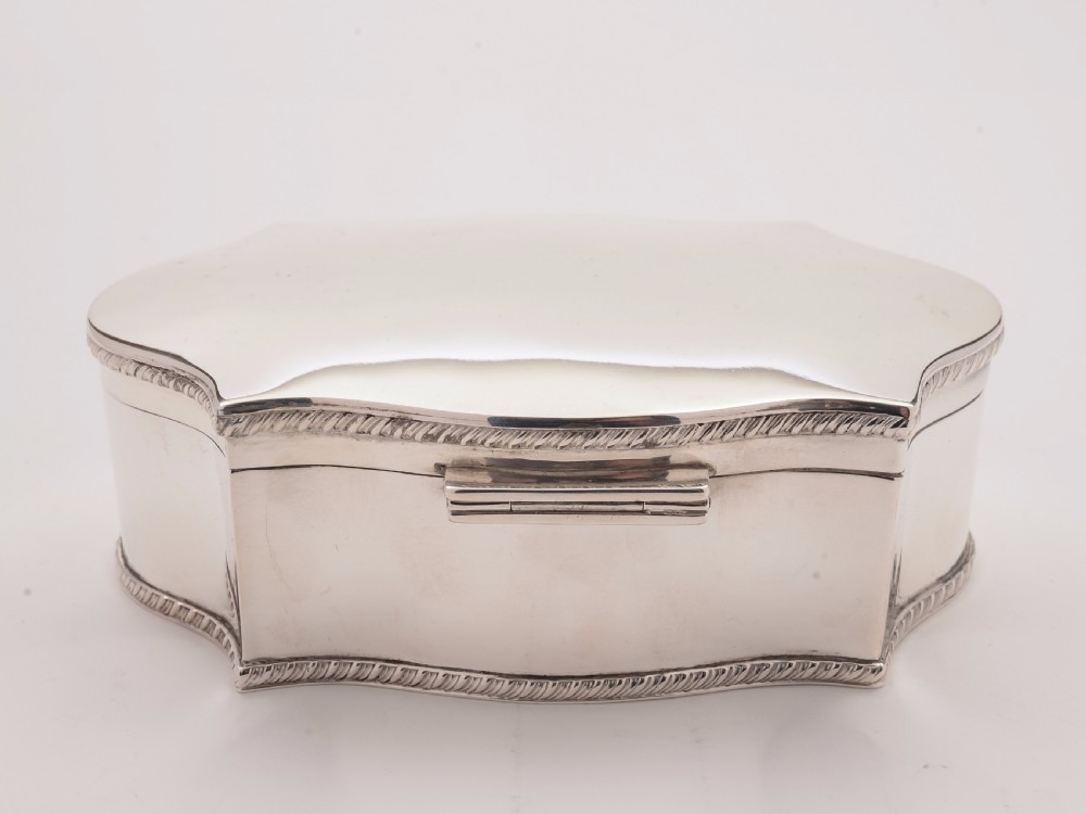 Silver Plated Serpentine Shaped Box, Circa 1920 View II