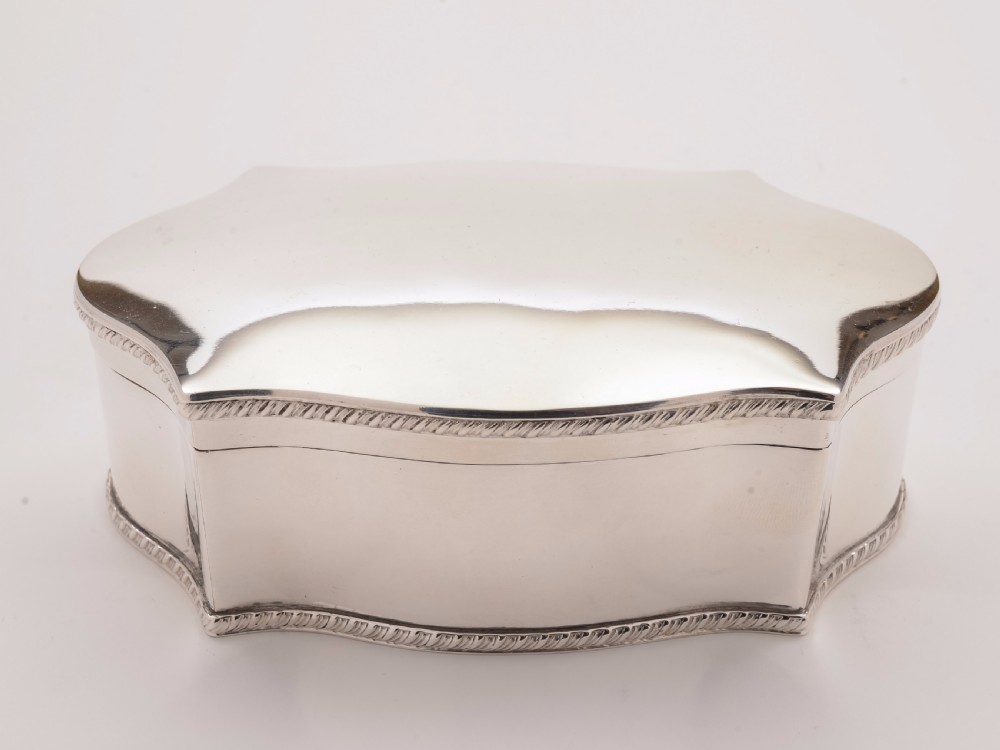 Silver Plated Serpentine Shaped Box, Circa 1920 View IV