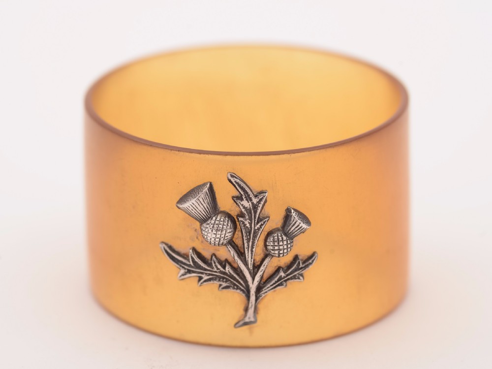 Scottish Horn and Silver Napkin Ring, Circa 1900