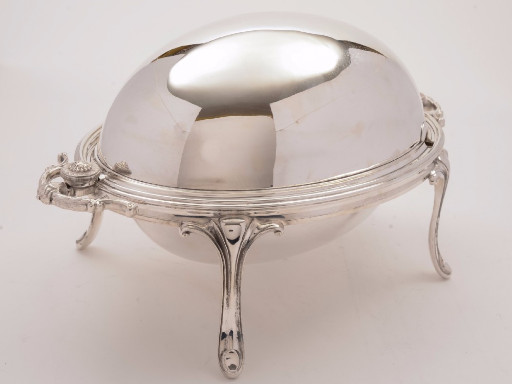 Victorian Silver Plated Rollover Dish, Circa 1890 View II