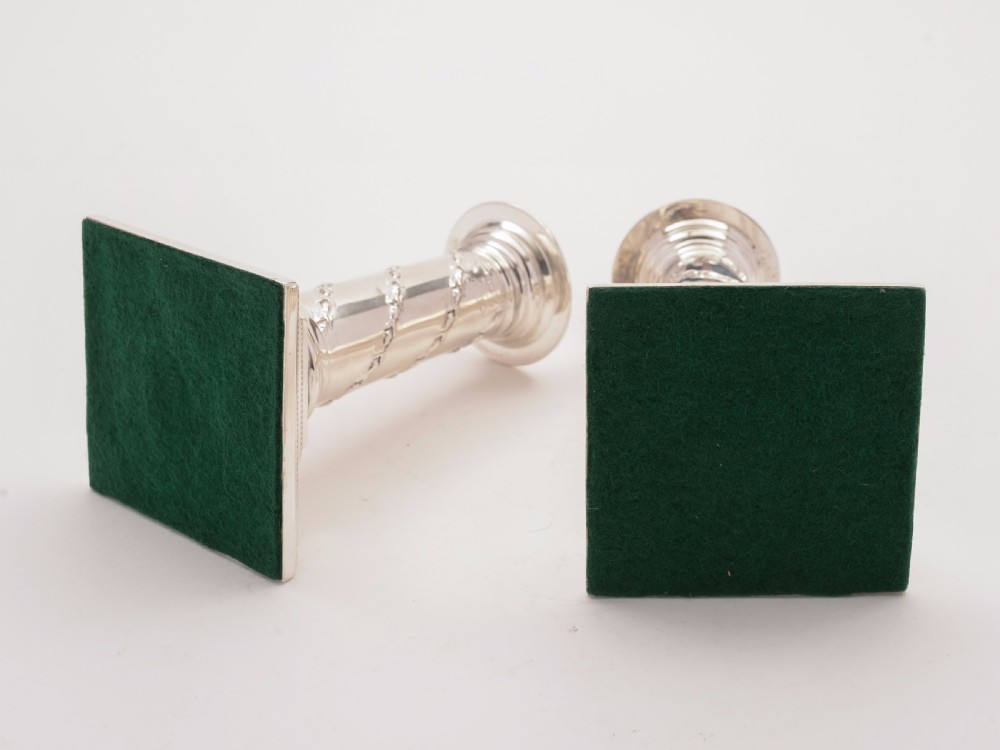 Pair of Small Edwardian Silver Plated Candlesticks, 1902 View II