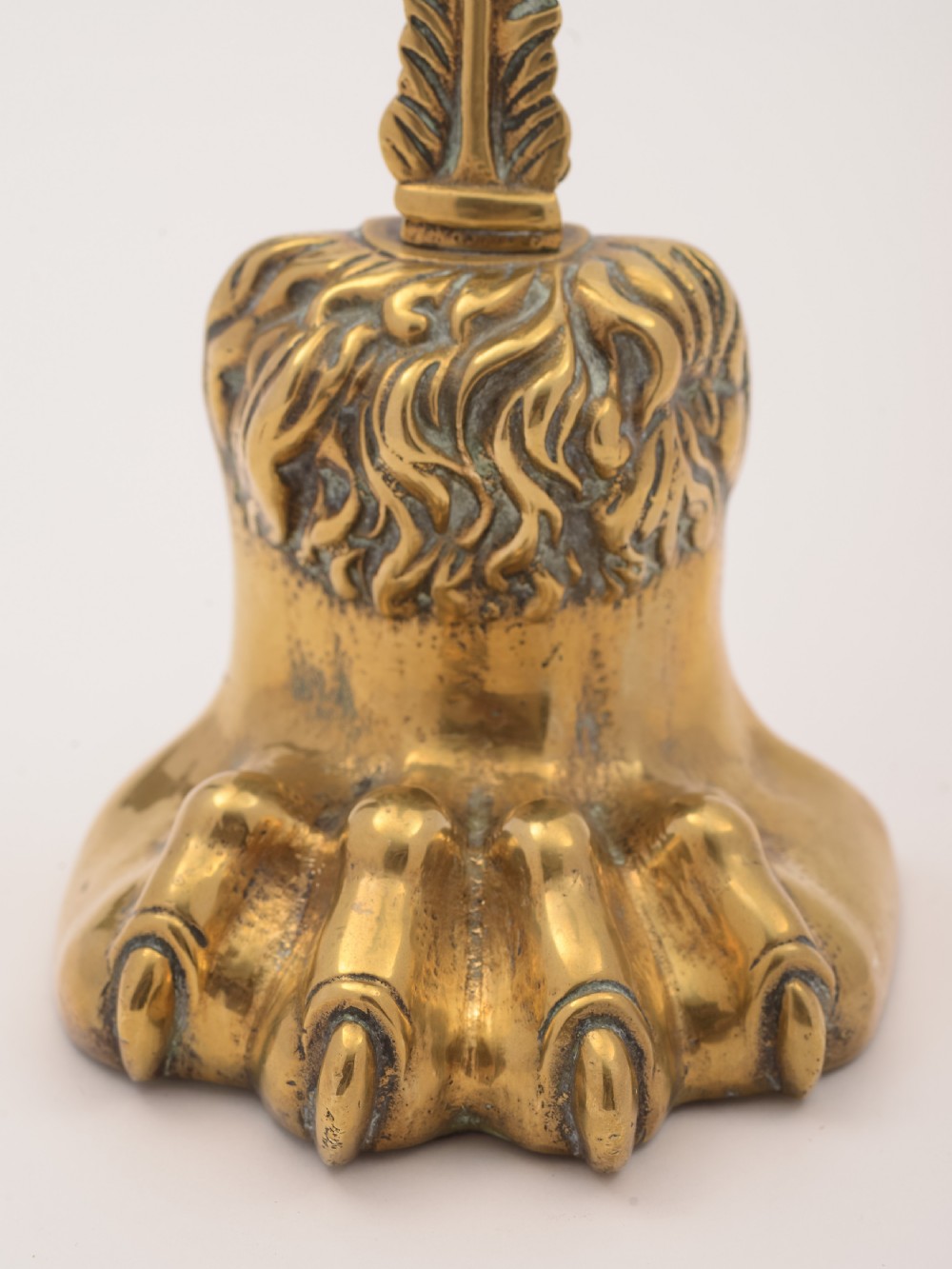 Victorian Brass Lion's Paw Door Stop, Circa 1890 View III