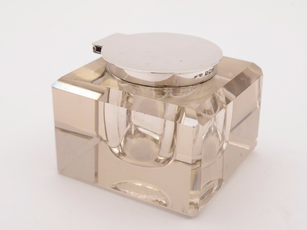 Cut Glass and Silver Topped Ink Pot, Birmingham 1912 View II