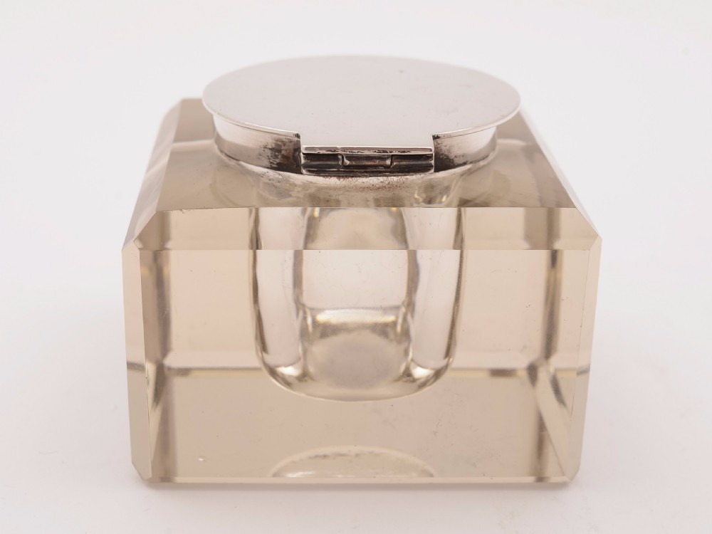 Cut Glass and Silver Topped Ink Pot, Birmingham 1912 View V