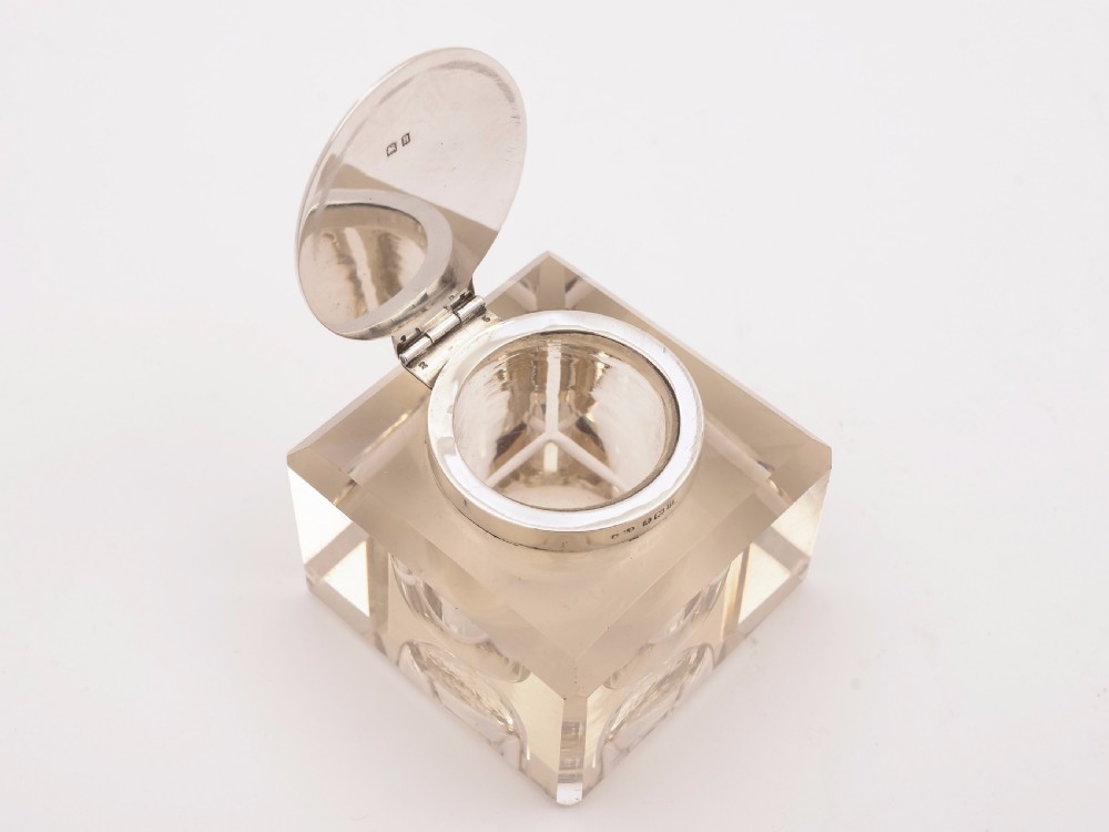 Cut Glass and Silver Topped Ink Pot, Birmingham 1912 View VI