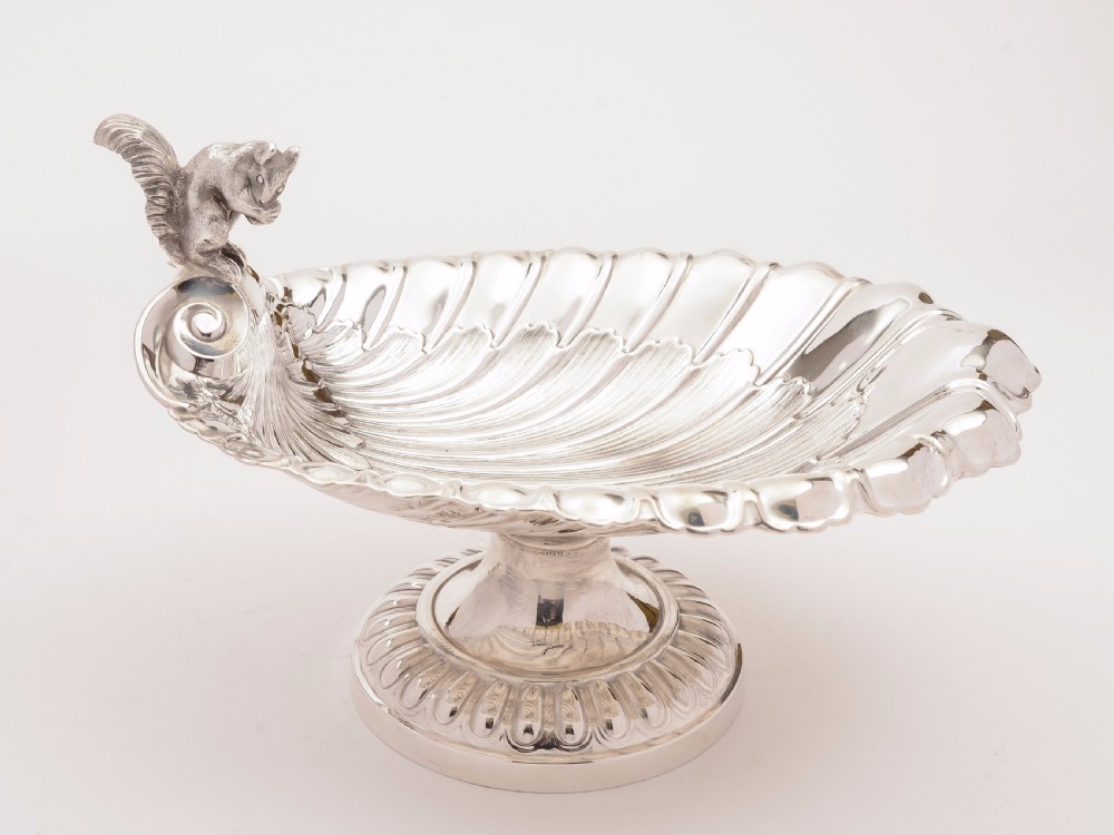Edwardian Silver Plated Squirrel Nut Dish, Circa 1905