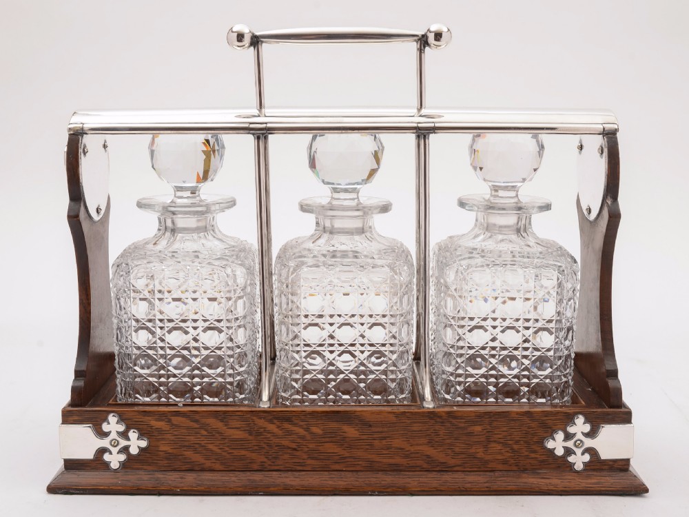 Victorian Three Bottle Tantalus, Circa 1890 View VI