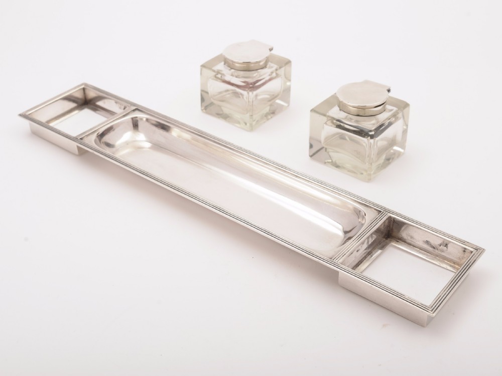 Asprey Silver Double Ink Stand, Birmingham 1917 View III