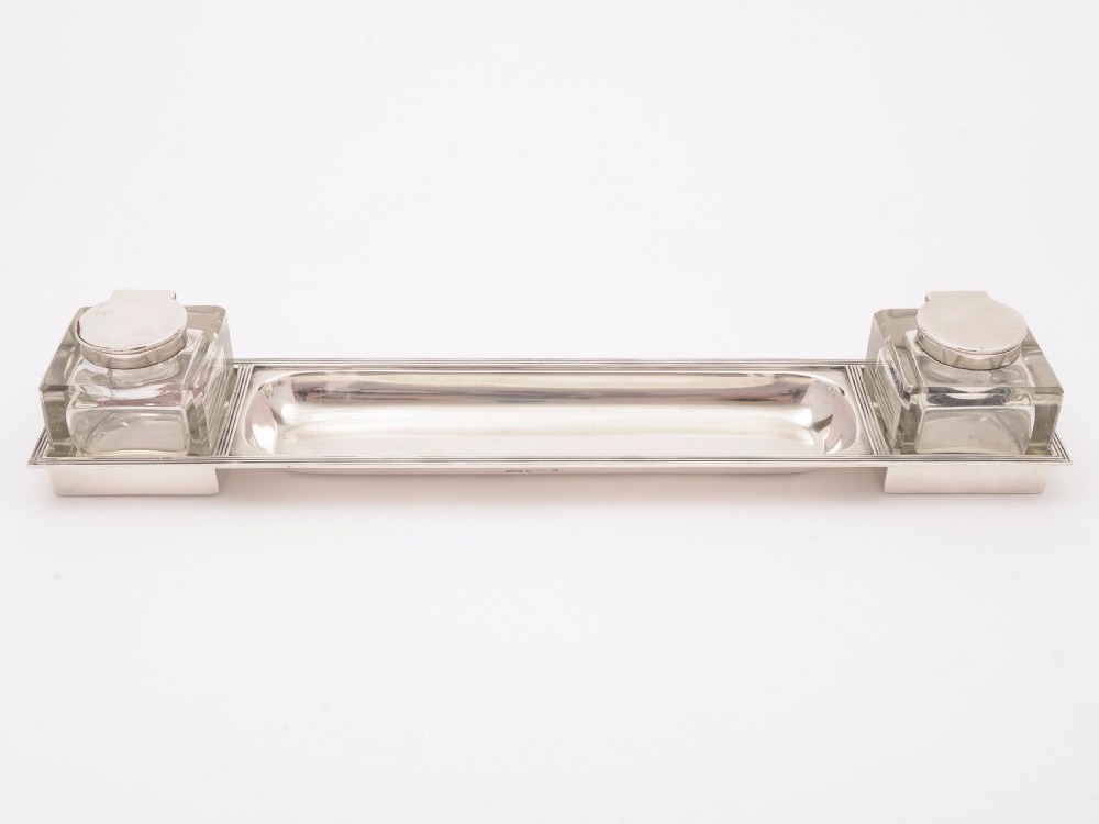 Asprey Silver Double Ink Stand, Birmingham 1917 View IV