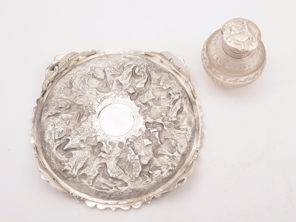 Victorian Silver Plated and Glass Ink Stand, Circa 1880 View III