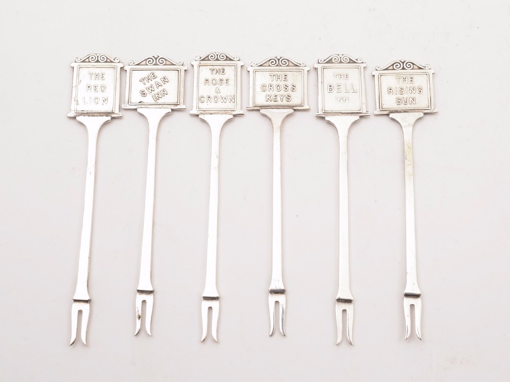 Enamelled Pub Sign Cocktail Sticks, Circa 1930 View IV