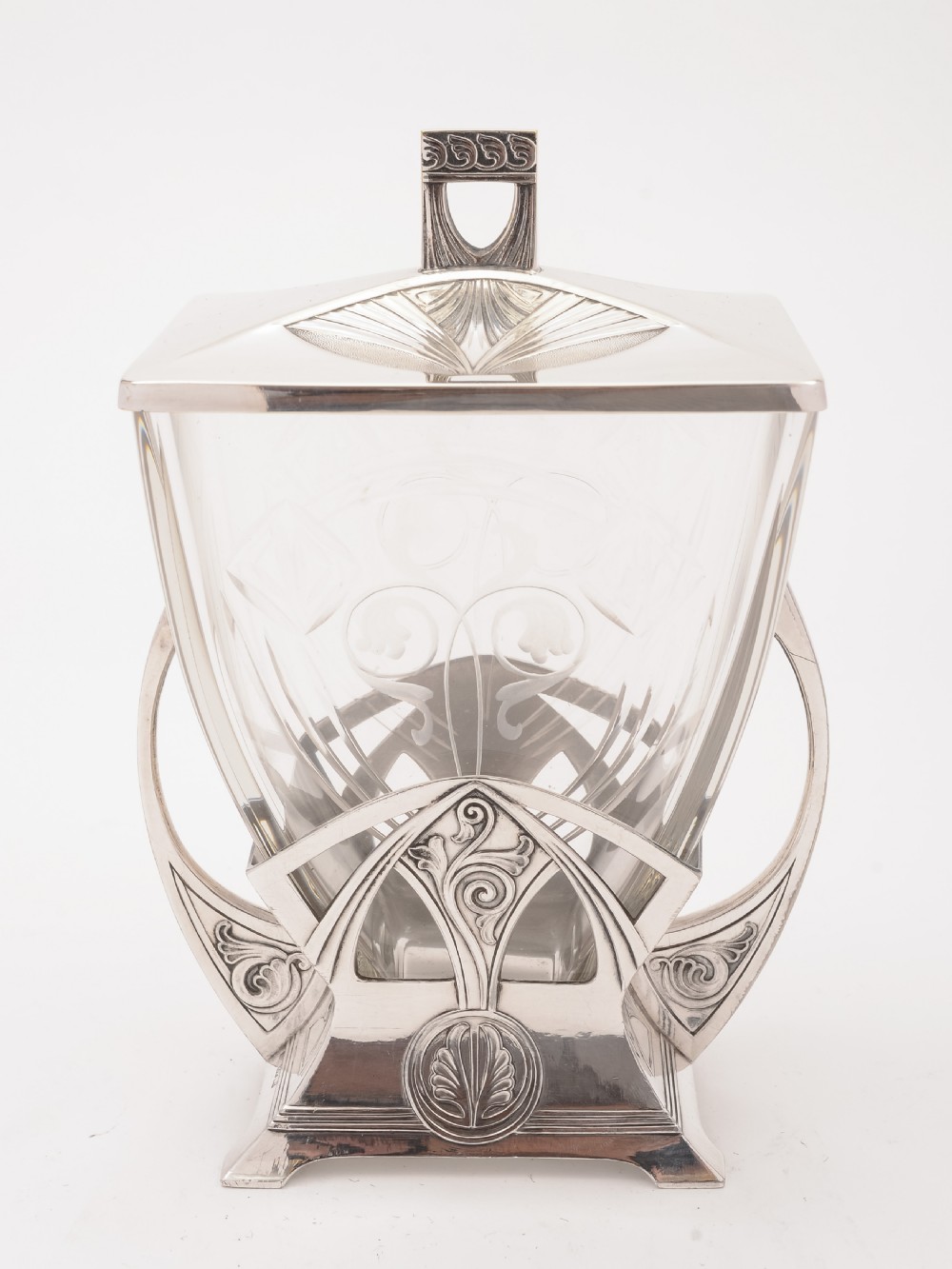 WMF Secessionist Pewter Biscuit Box, Circa 1900 View II