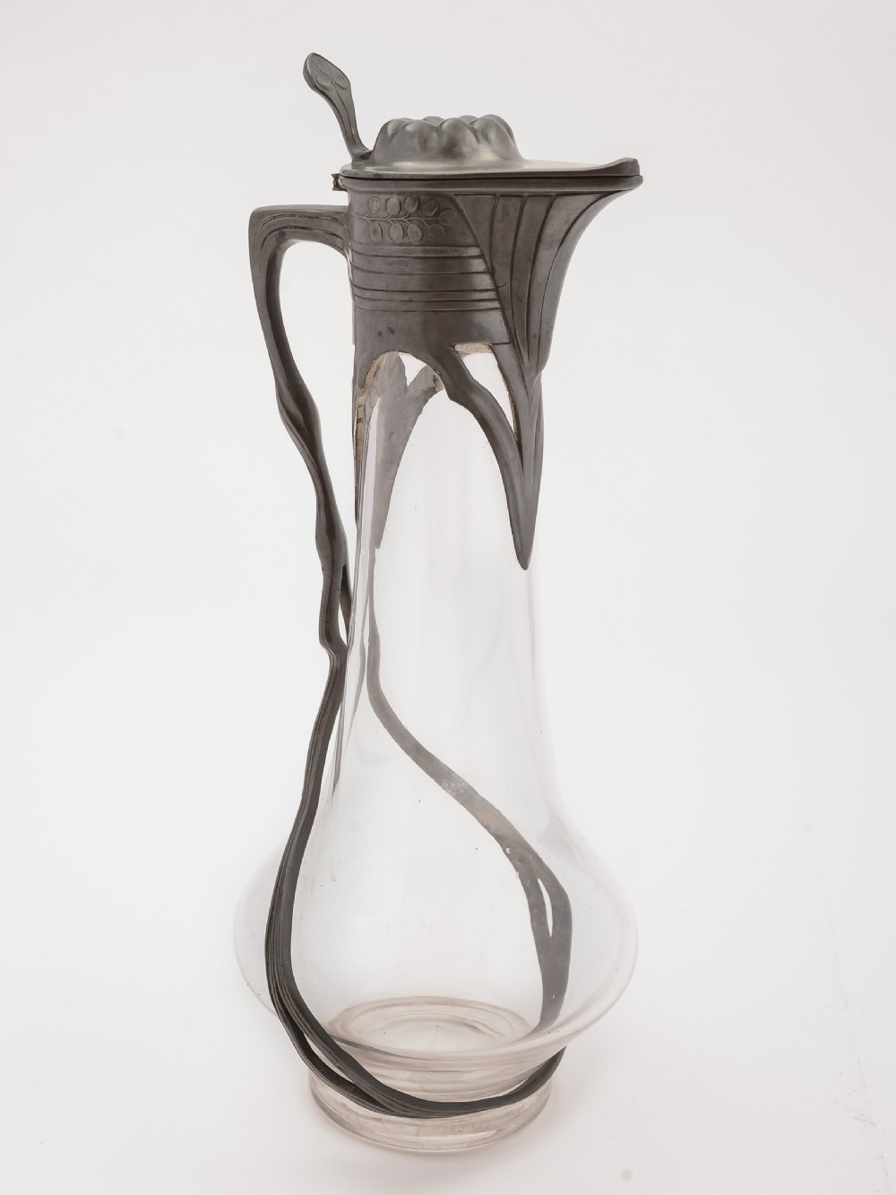 German Orivit Pewter Claret Jug, Circa 1900