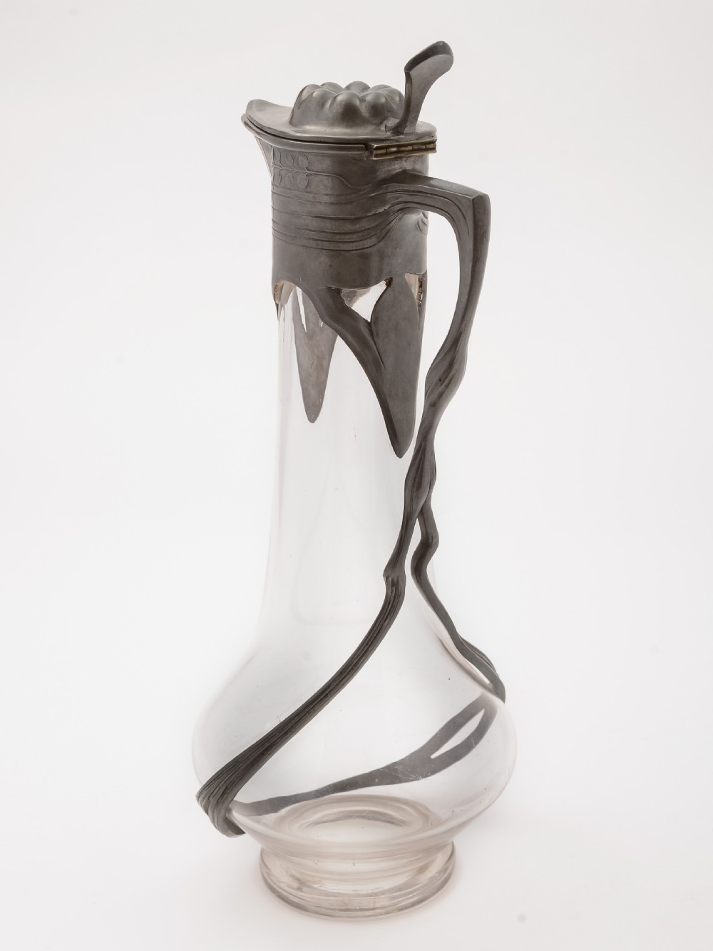 German Orivit Pewter Claret Jug, Circa 1900 View II