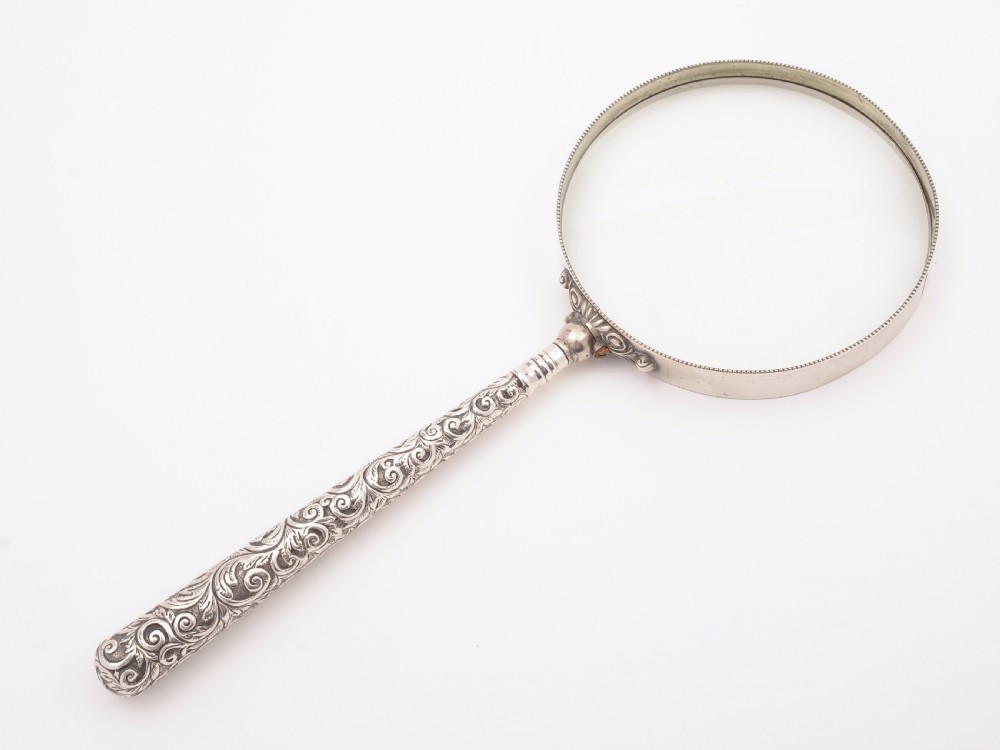 Victorian Silver Handled Magnifying Glass, Birmingham 1900 View II