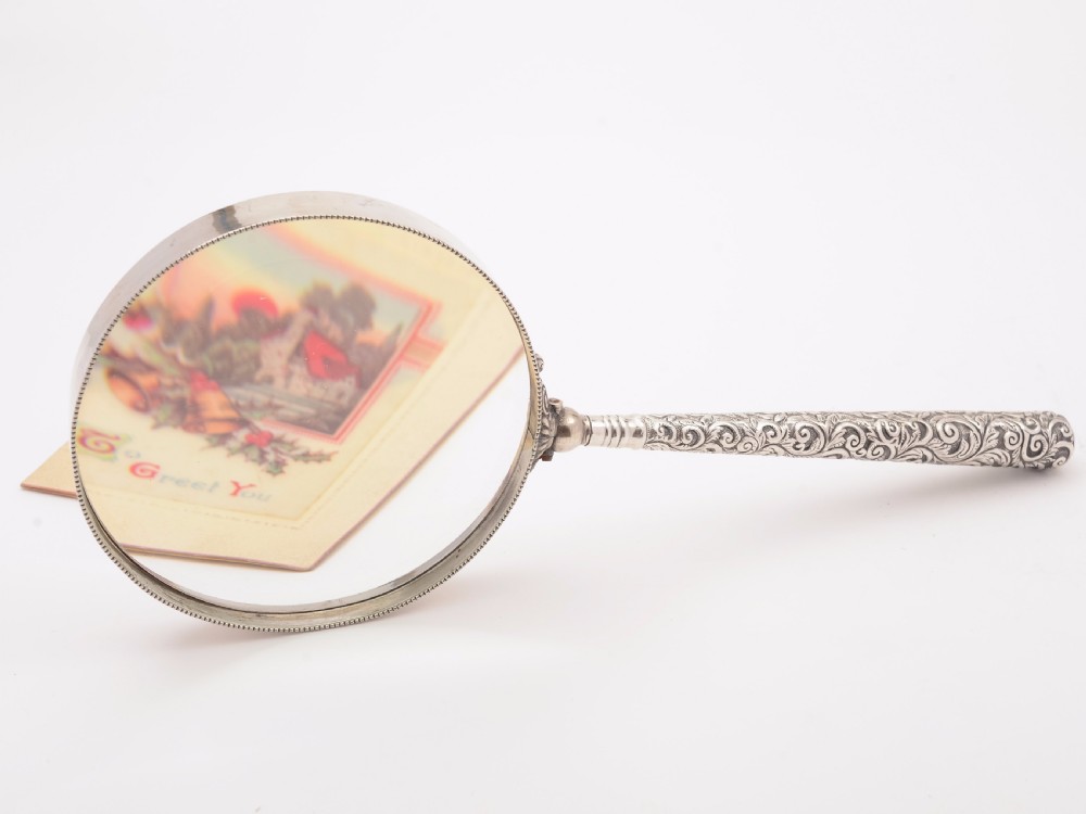 Victorian Silver Handled Magnifying Glass, Birmingham 1900 View IV