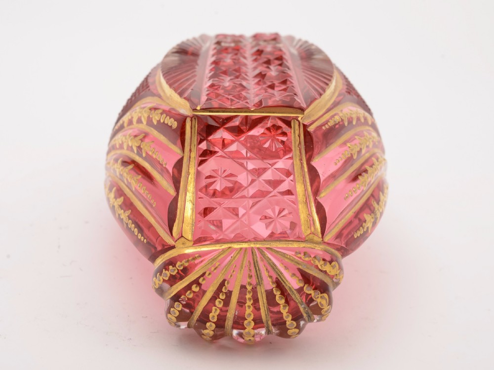 Regency Cranberry Glass Bon Bon Dish, Circa 1830 View III