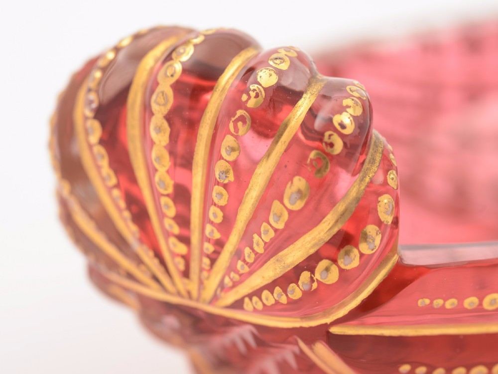 Regency Cranberry Glass Bon Bon Dish, Circa 1830 View VI
