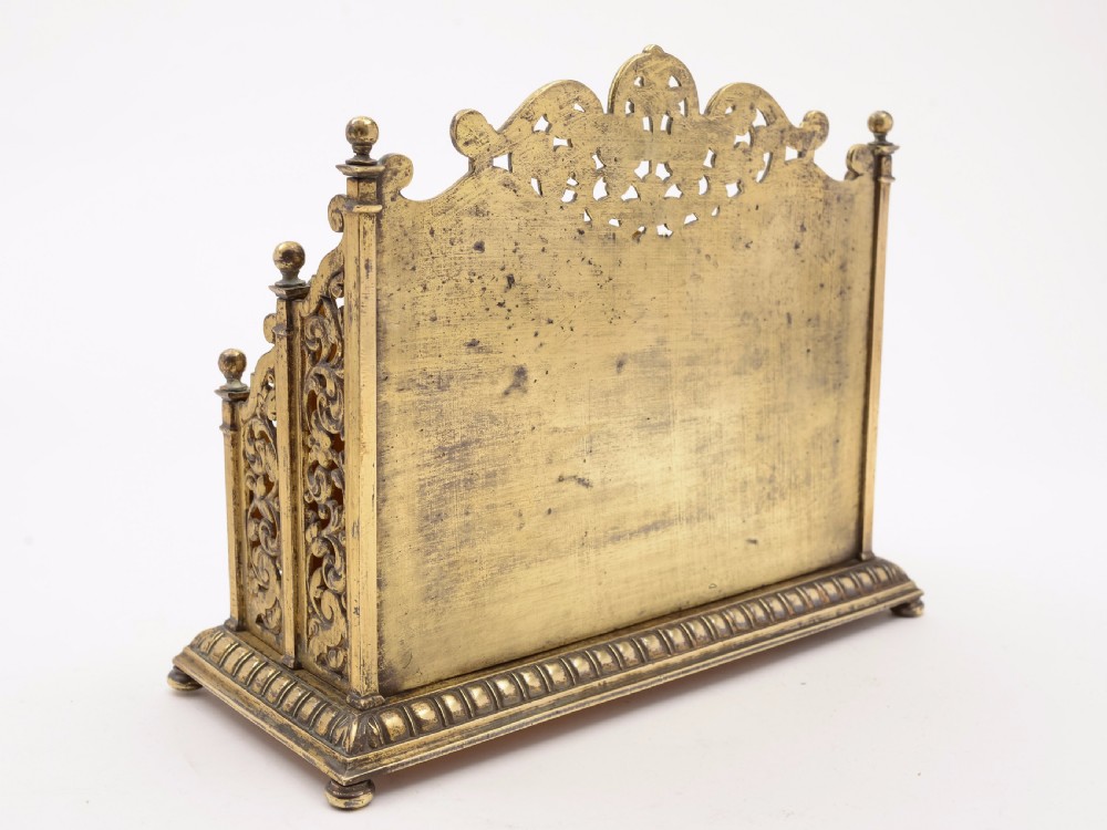 Victorian Brass Letter Rack, Circa 1890 View II