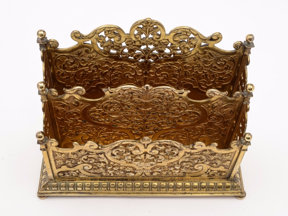 Victorian Brass Letter Rack, Circa 1890 View IV