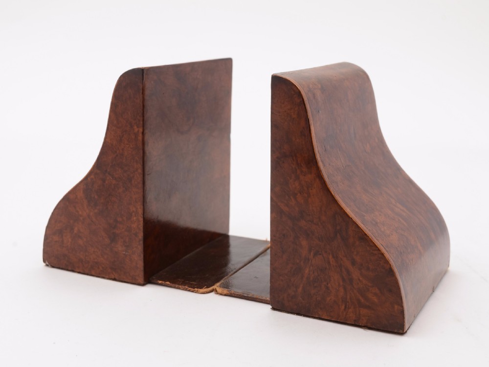 Pair of Burr Walnut Art Deco Bookends View II