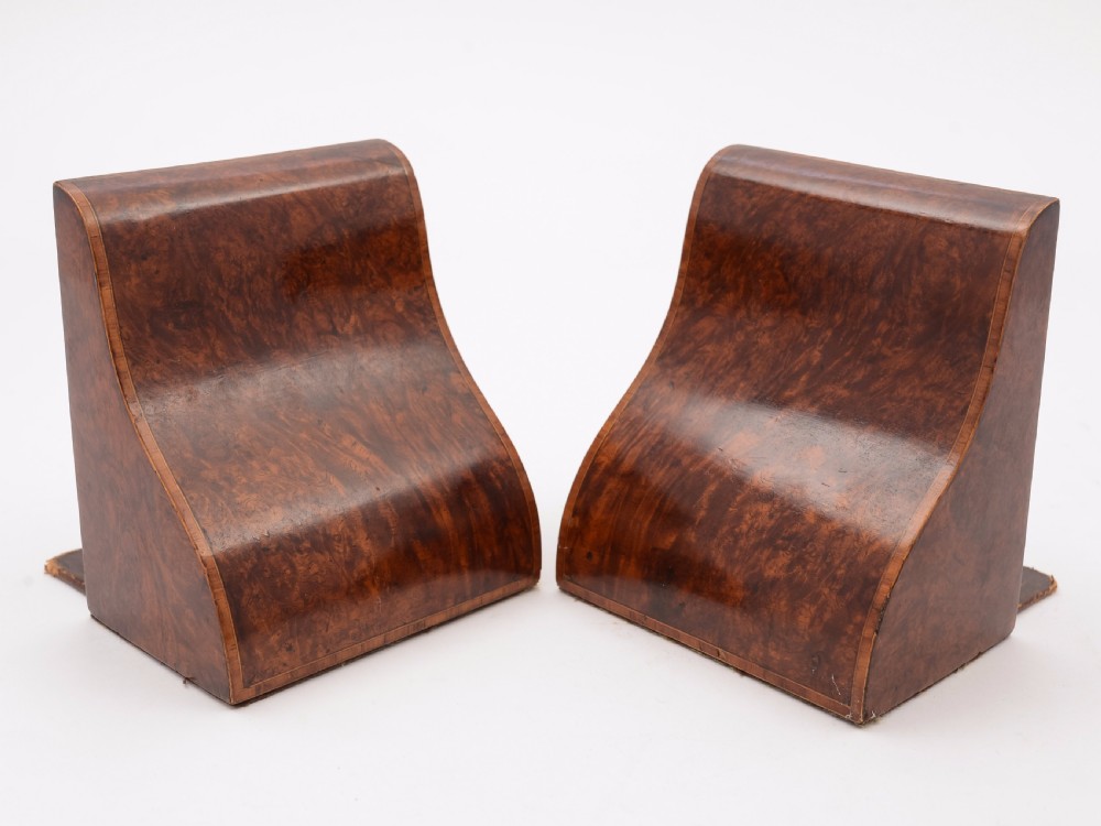 Pair of Burr Walnut Art Deco Bookends View IV