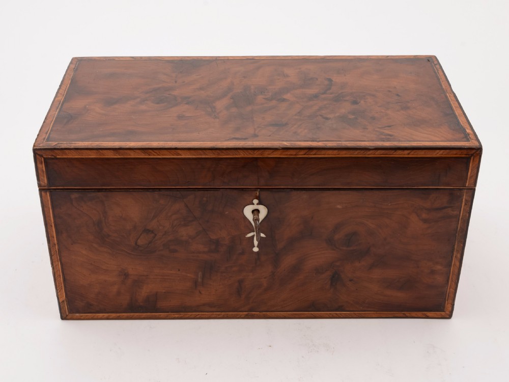 Georgian Yew Wood Tea Caddy, Circa 1780 View II