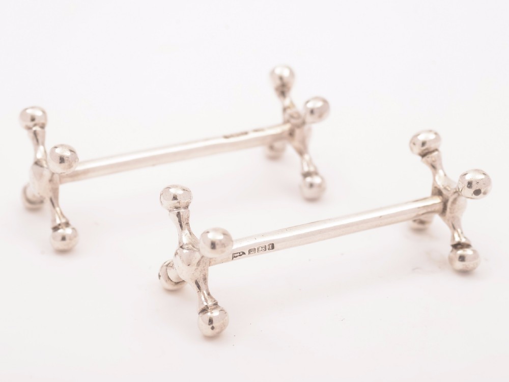 Pair of Edwardian Silver Knife Rests, Sheffield 1903