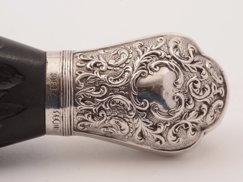 Edwardian Antler and Silver Handled Fish Servers View III