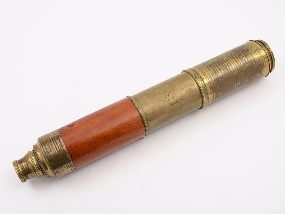 Brass & Mahogany Three Draw Telescope View III
