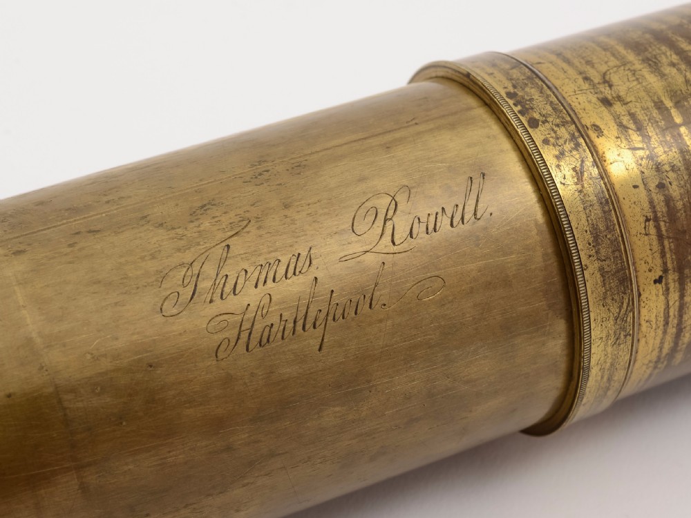 Brass & Mahogany Three Draw Telescope View IV