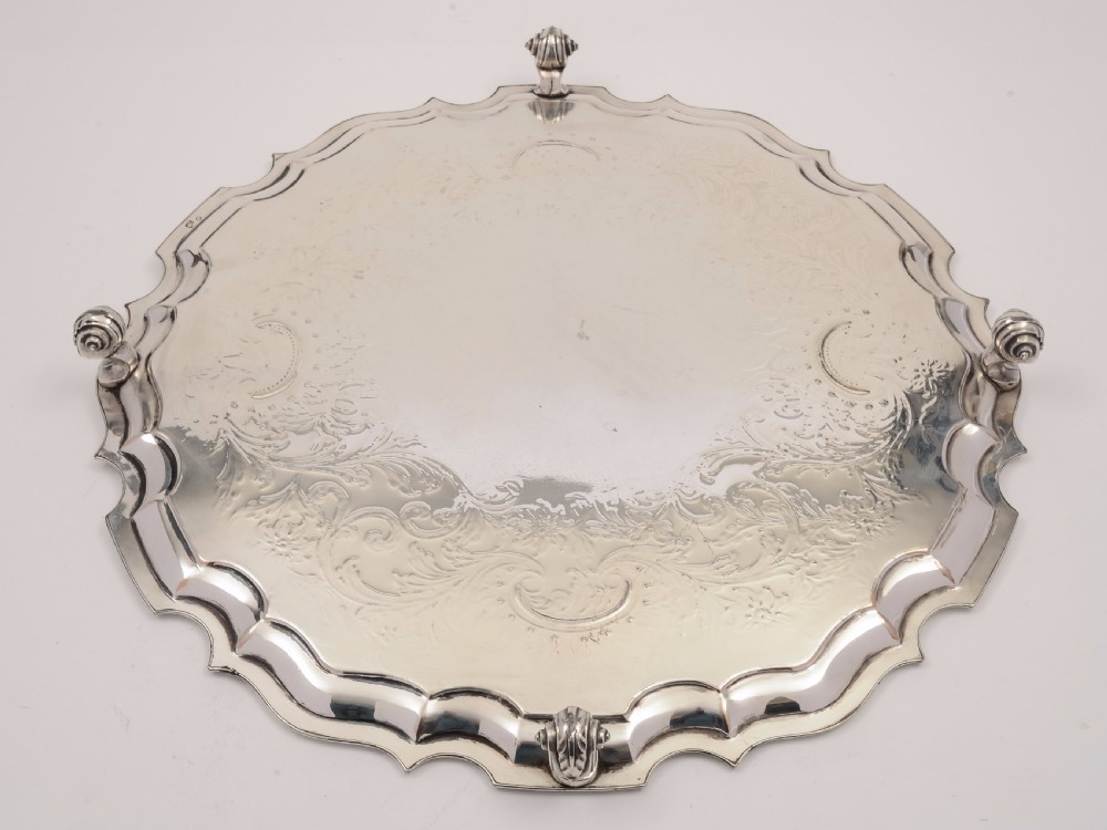 Large Sheffield Plated Salver, Circa 1840 View II
