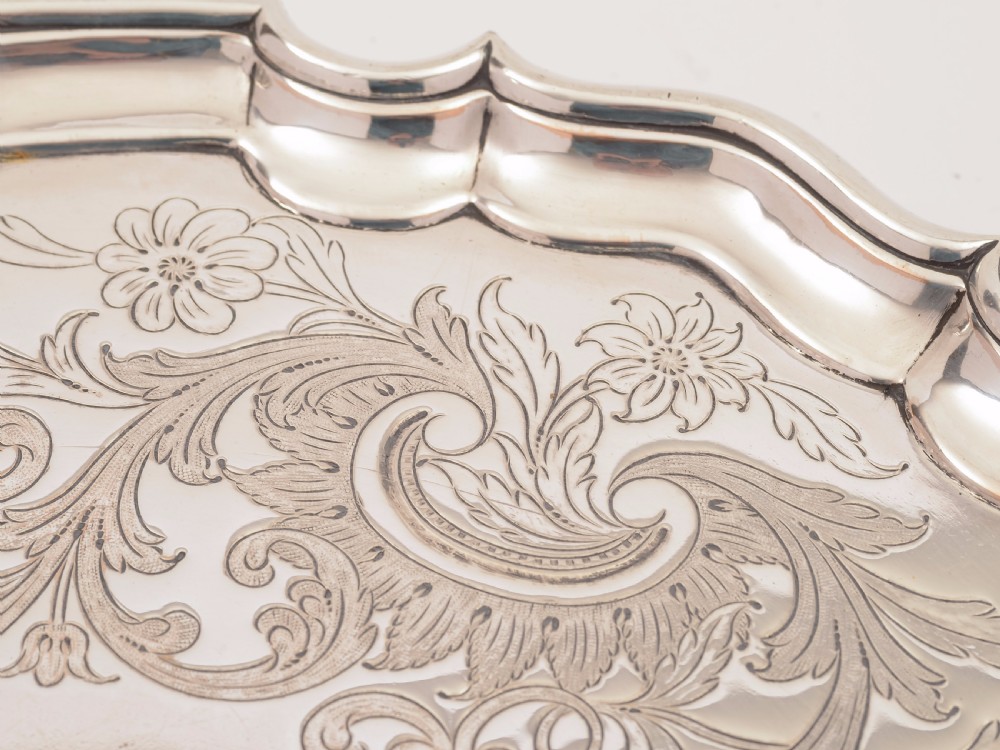 Large Sheffield Plated Salver, Circa 1840 View III