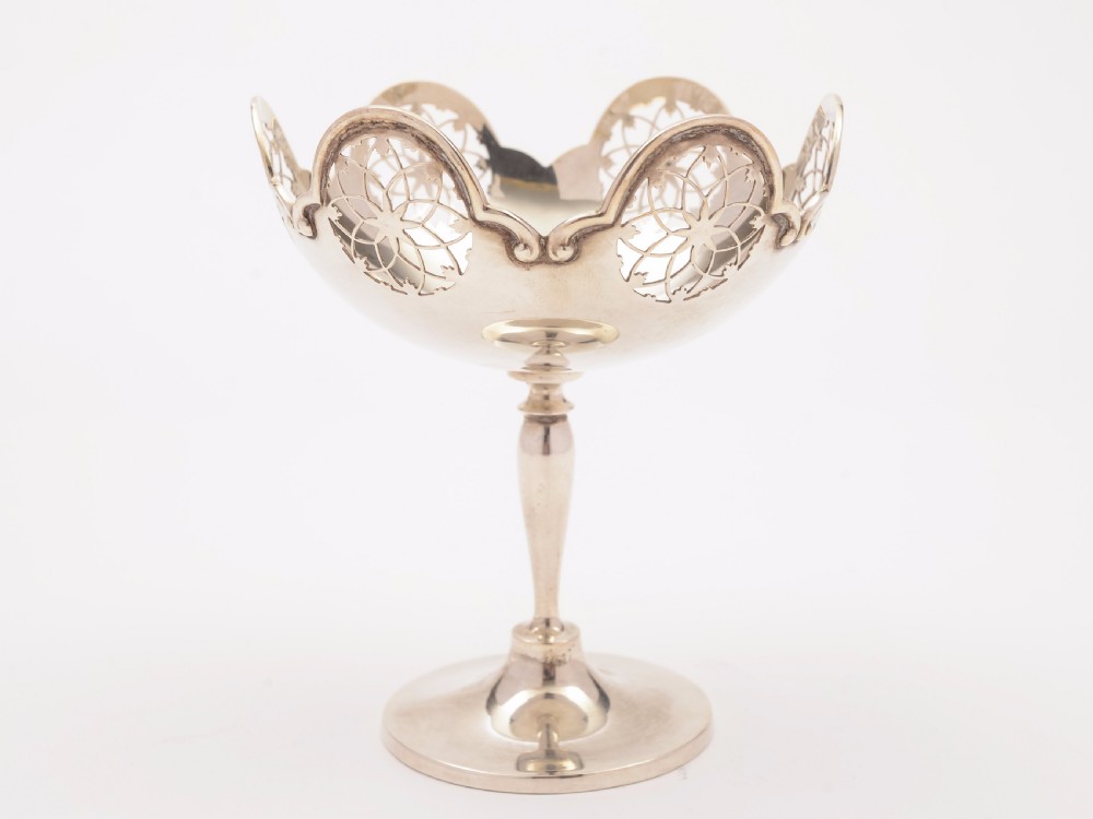 Pedestal Silver Bon Bon Dish, Sheffield 1912 View II