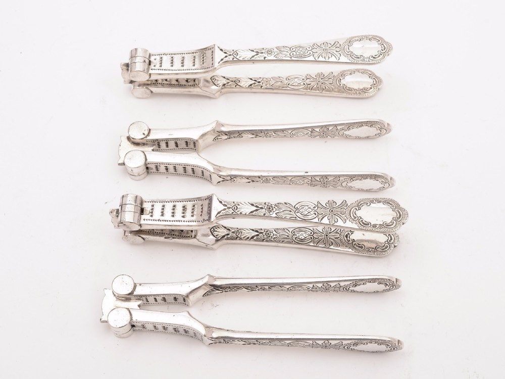 Boxed Set of 4 Victorian Silver Plated Nutcrackers View II