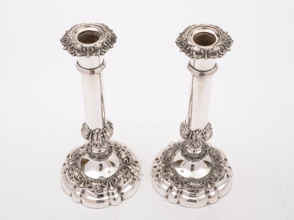 Pair of Victorian Silver Plated Candlesticks, Circa 1880 View III