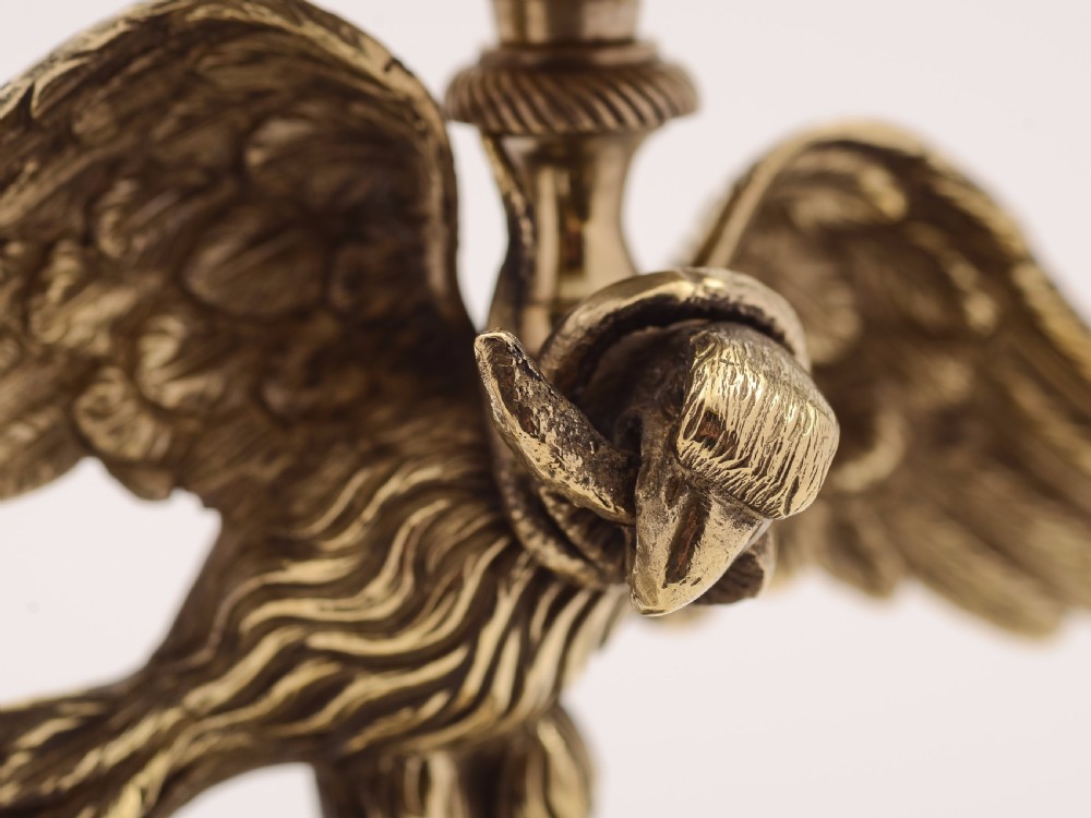 Matched Pair of French Brass Candlesticks View III