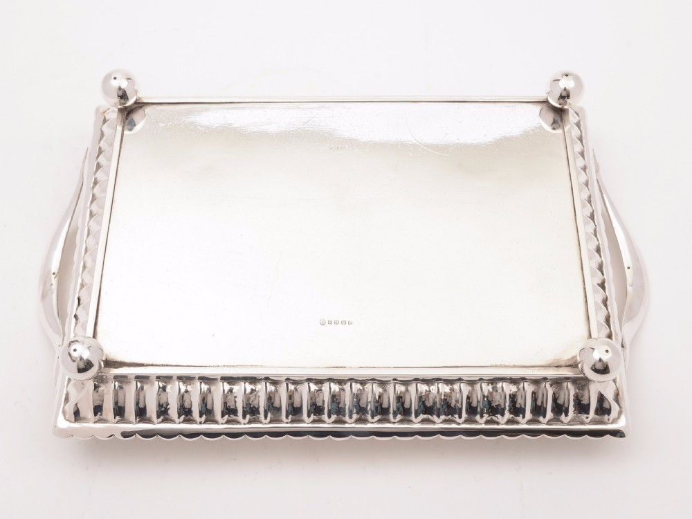 English Victorian Silver Plated Drinks Tray, Circa 1880 View II