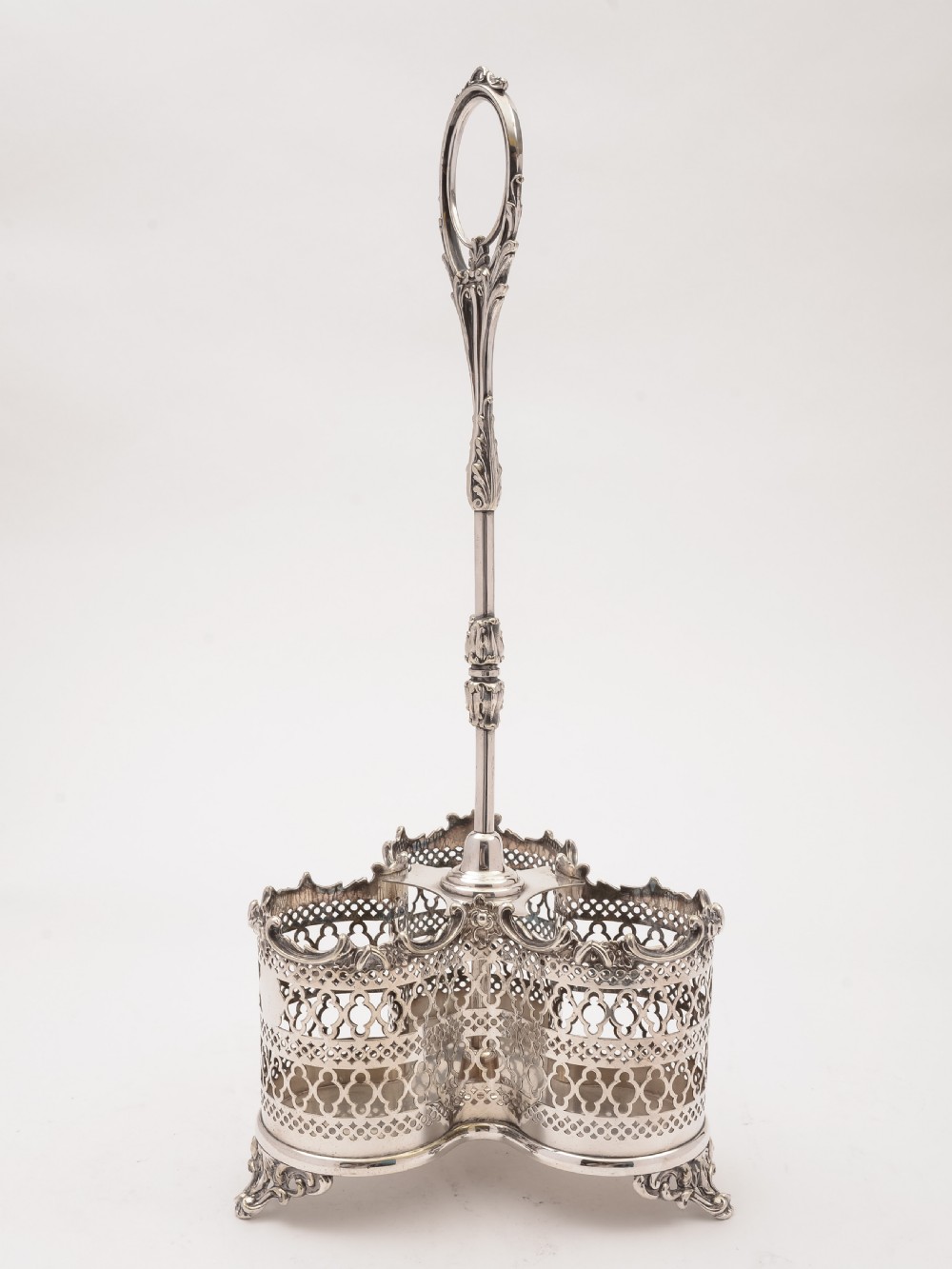 Victorian 3 Bottle Decanter Stand, Circa 1880 View V