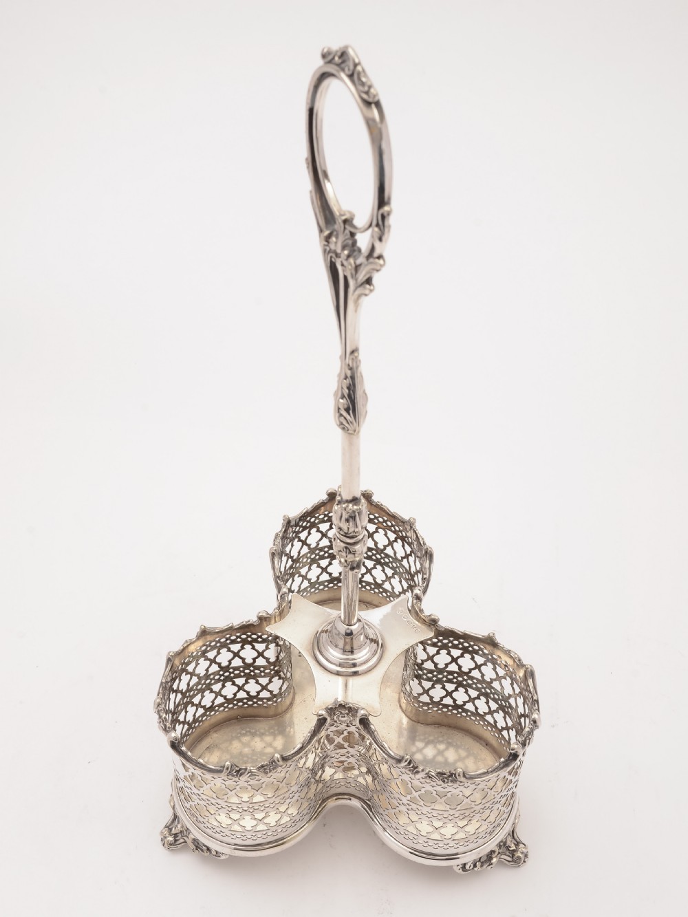 Victorian 3 Bottle Decanter Stand, Circa 1880 View VI