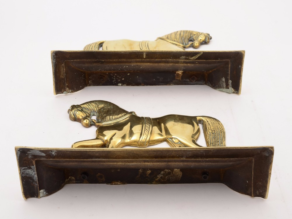 Pair of Victorian Brass Horse Ornaments, Circa 1880 View III