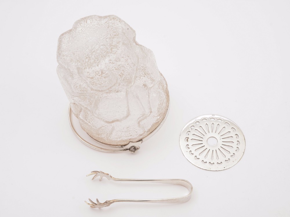 Glass and Silver Plated Ice Bucket, Circa 1930 View III