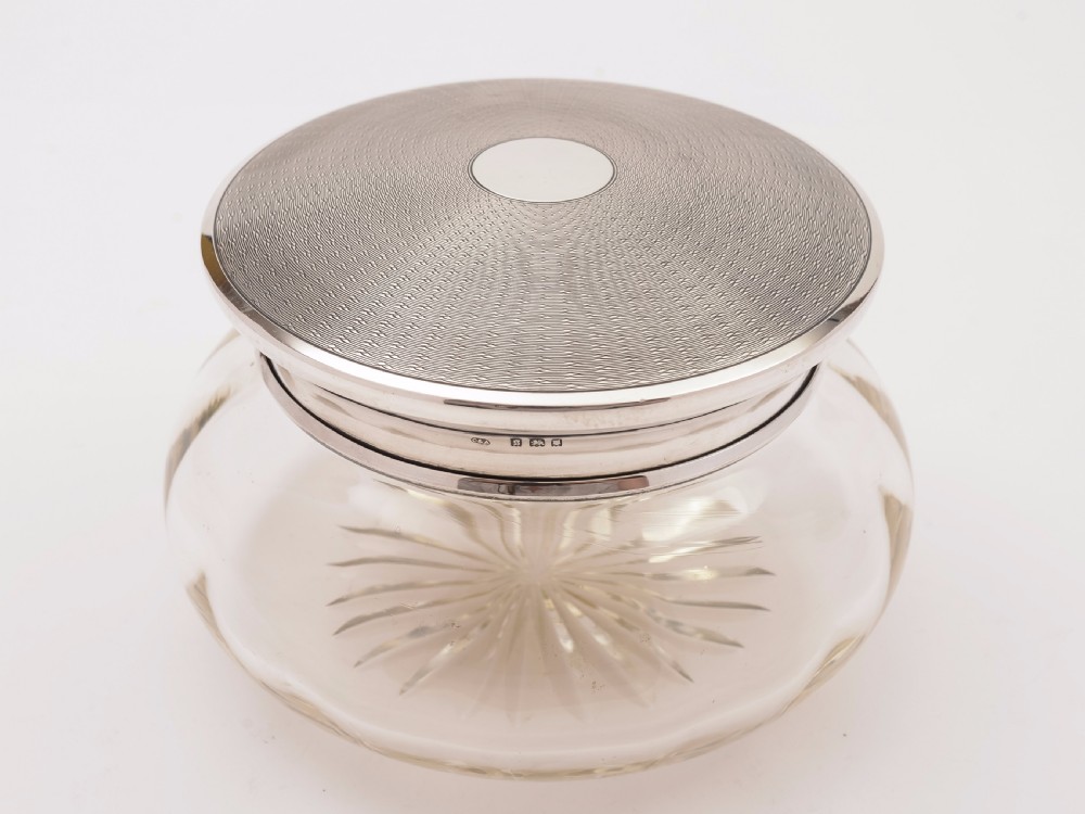 Art Deco Silver Topped Jar, London 1922