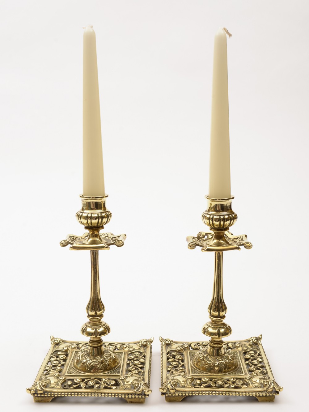 Pair of Victorian brass Candlesticks, Circa 1890