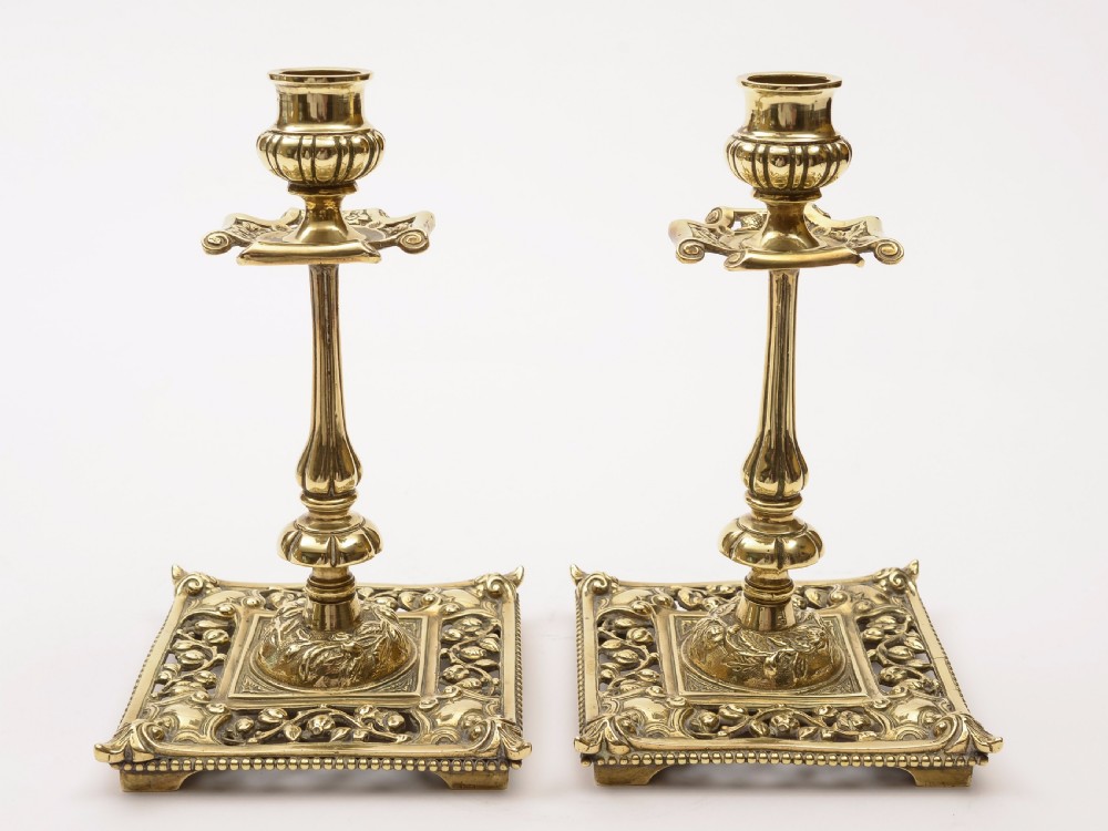 Pair of Victorian brass Candlesticks, Circa 1890 View II