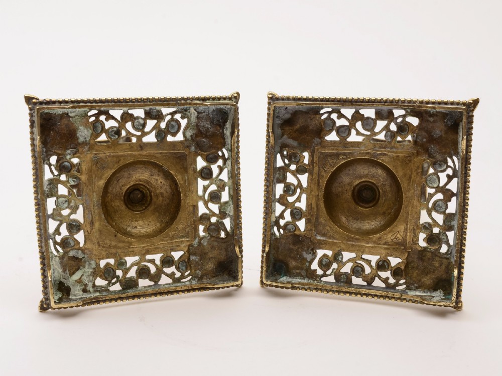 Pair of Victorian brass Candlesticks, Circa 1890 View III